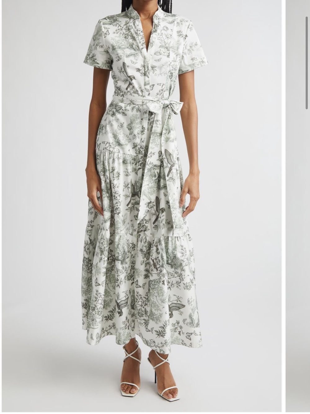 Alice + Olivia Lucy Toile Print Belted Maxi Dress Shirtdress in Daybreak
